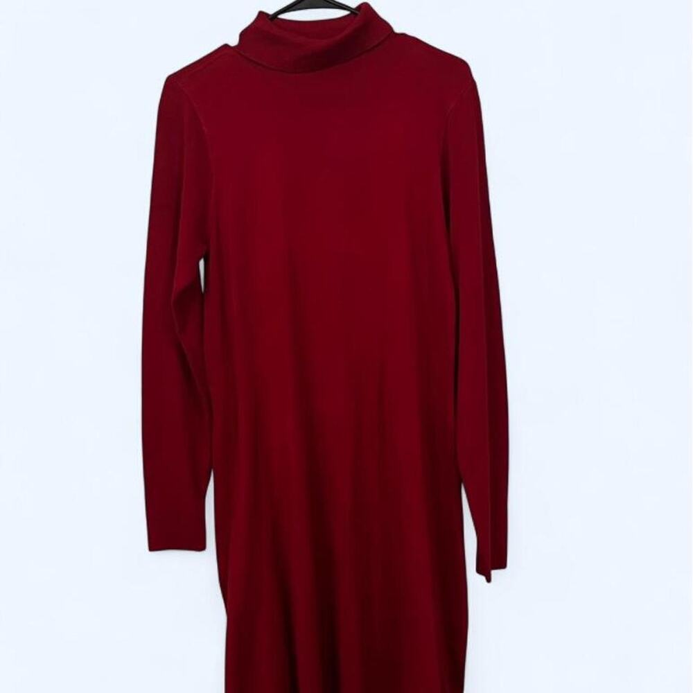 NWT AGB Red Turtleneck Long Sleeve Midi Dress